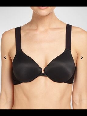 Spanx Black Front-Close T-Shirt Bra Sz 34DD